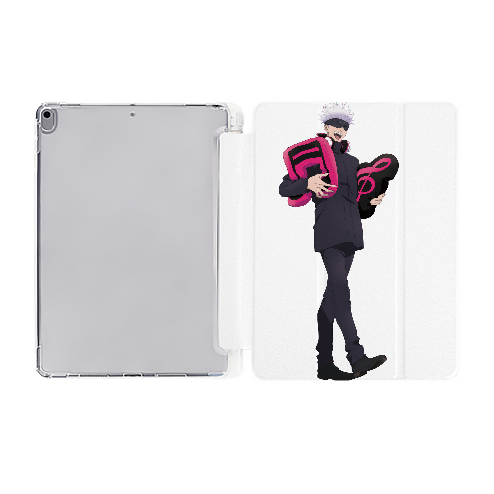 （画像用） 呪術廻戦 Jujutsu Kaisen IPad ケース ペン収納付き 三つ折りスタンド PUレザー×シリコン 対応機種9.5/10.5/10.9インチ